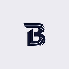 Minimal line letter initial B logo. Abstract and elegant shape font sign. logotype vector design template for personal identity branding, creative industry, web, business, corporate and company