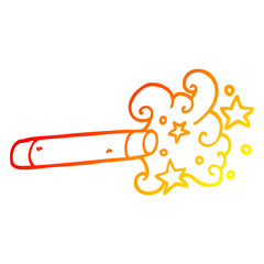 warm gradient line drawing cartoon magician wand