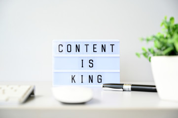 content is king Business Concept minimal style