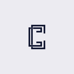 Minimal line letter initial C CC logo. Abstract and elegant shape font sign. logotype vector design template for personal identity branding, creative industry, web, business, corporate and company