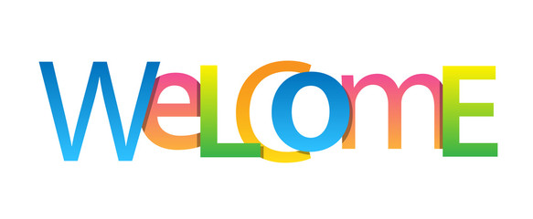 WELCOME colorful mixed typography banner