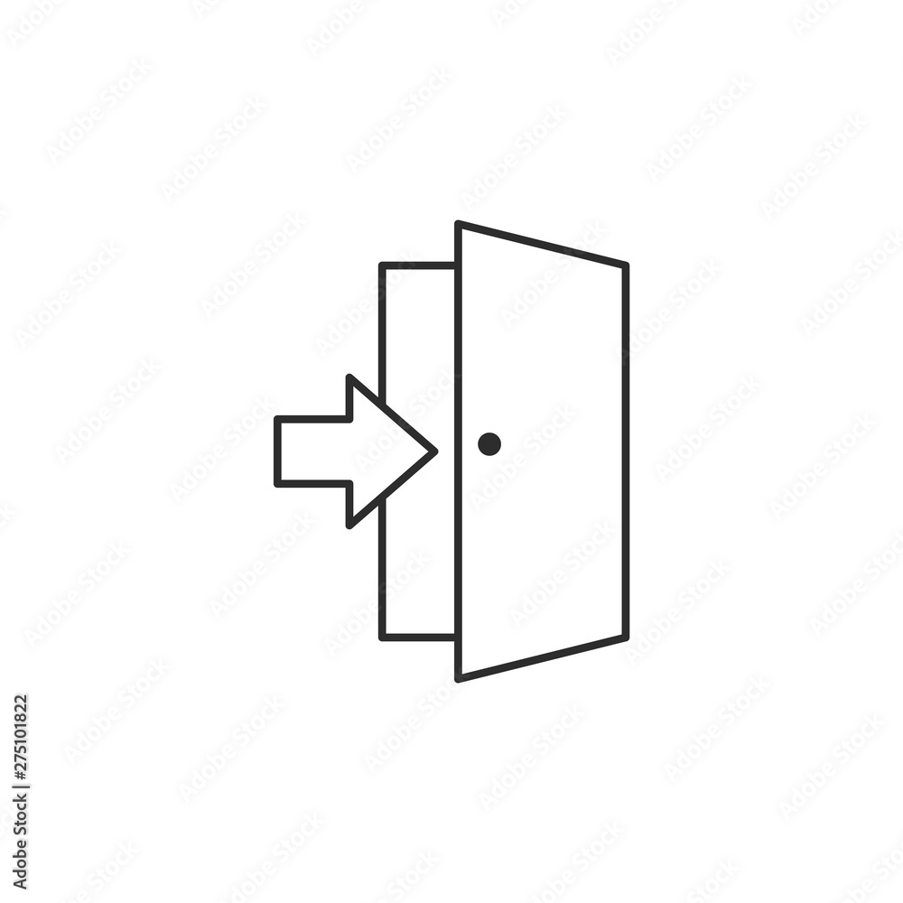 Poster a door icon template black color editable. a door symbol style vector sign isolated on white backgro
