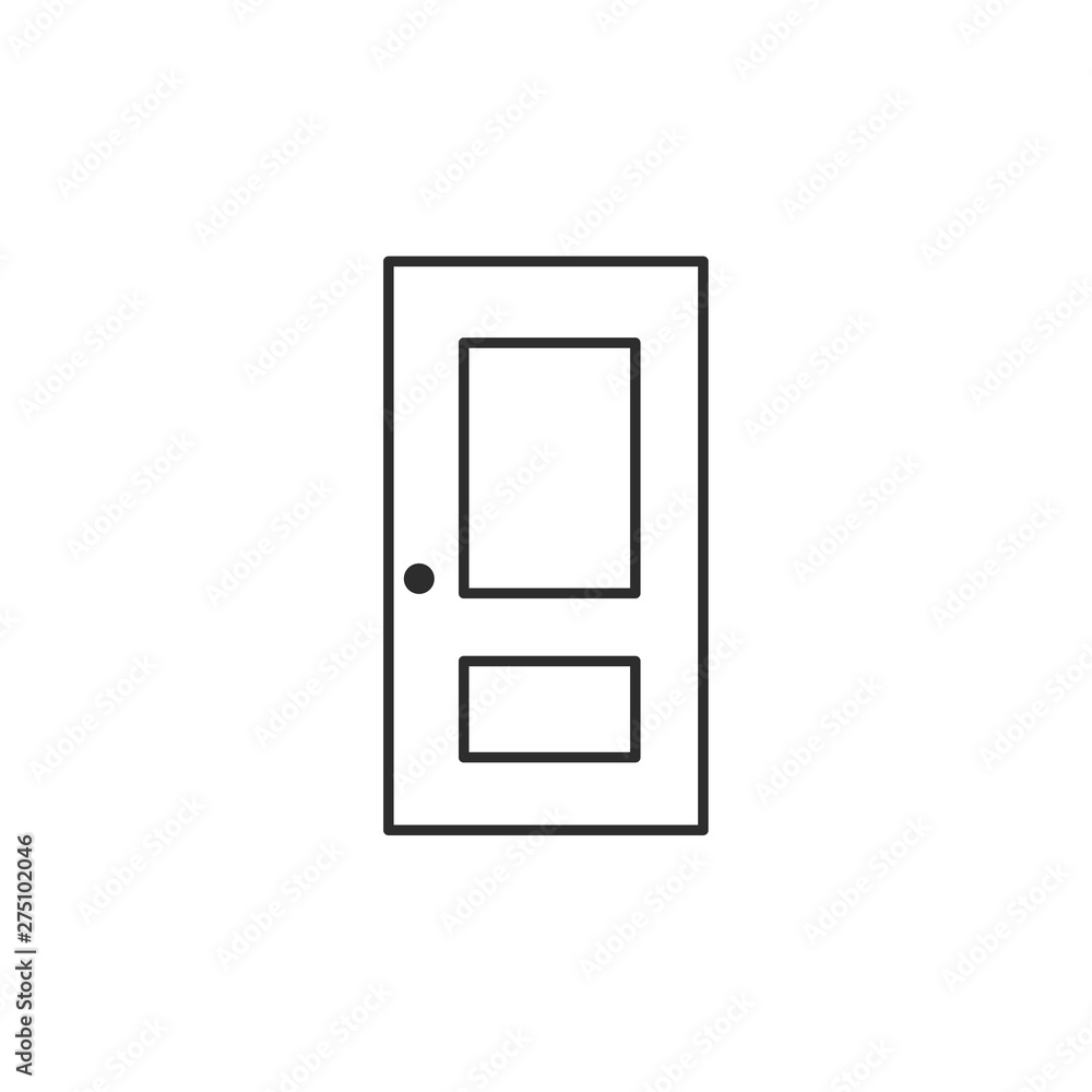 Aufkleber a door icon template black color editable. a door symbol style vector sign isolated on white backgro