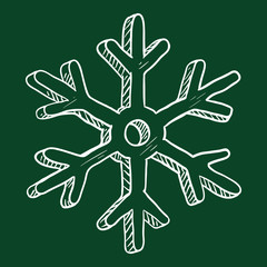 Vector Chalk Sketch Illustration - Snowflake