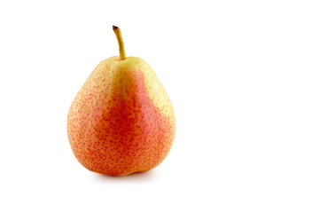 Ripe  red-yellow pear isolated on white