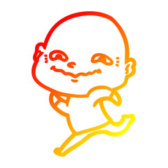 Obraz premium warm gradient line drawing cartoon creepy guy