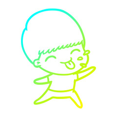 cold gradient line drawing cartoon rude man