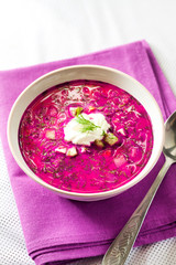 Holodnik - traditional Lithuanian (Russian, Ukrainian, Belorussian, Polish) cold beetroot soup