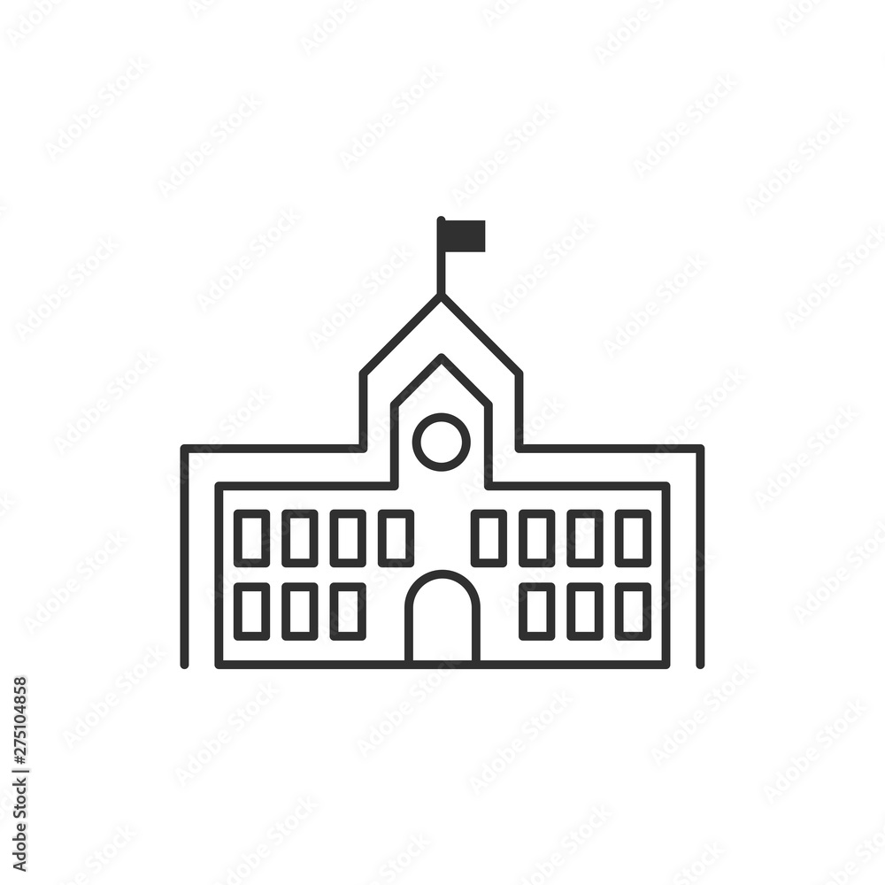 Aufkleber school building icon template black color editable. school building symbol style vector sign isolate