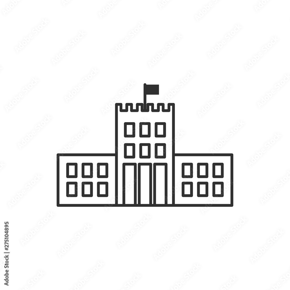 Leinwandbilder School Building icon template black color editable. School Building symbol style vector sign isolated on white background. Simple logo vector illustration for graphic and web design.