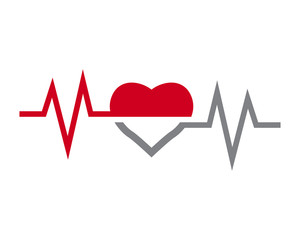 Heart pulse cardiogram. Beautiful healthcare love.
