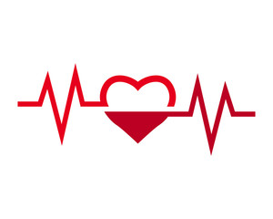 Heart pulse cardiogram. Beautiful healthcare love.