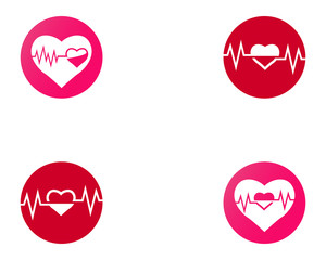Heart pulse cardiogram. Beautiful healthcare love
