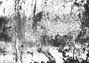 Distress old rusted peeled metal vector textures. EPS8 illustration. Black and white grunge background.