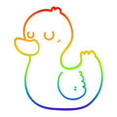 rainbow gradient line drawing cartoon duck