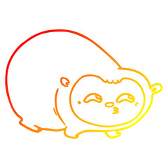 warm gradient line drawing cartoon wombat