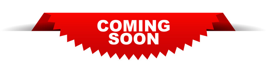 red vector banner coming soon