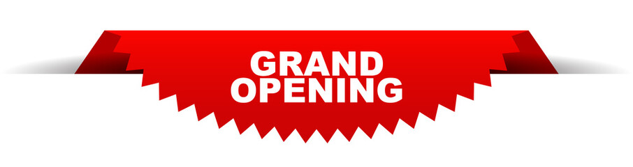 red vector banner grand opening
