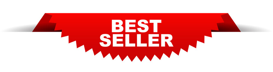 red vector banner best seller