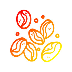 warm gradient line drawing cartoon coffee beans