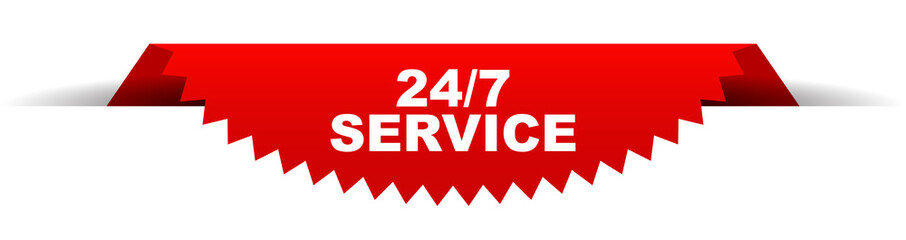 Obraz premium red vector banner 24/7 service