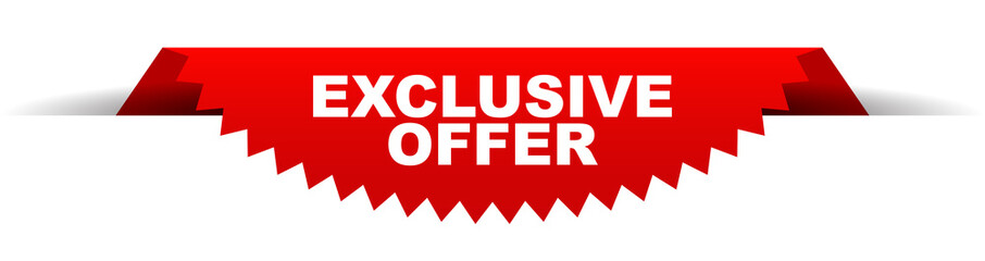red vector banner exclusive offer