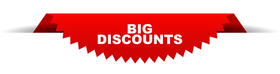 red vector banner big discounts