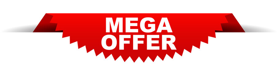 red vector banner mega offer