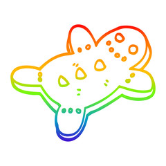 rainbow gradient line drawing cartoon gingerbread man