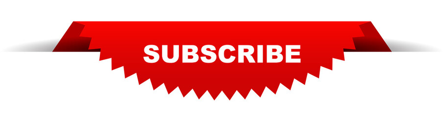 red vector banner subscribe