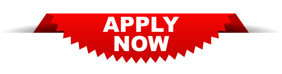 red vector banner apply now