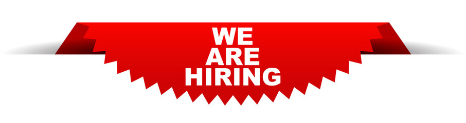 red vector banner we are hiring