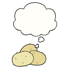 cartoon potatoes and thought bubble