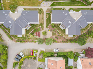 Aerial view of village in Switzerland
