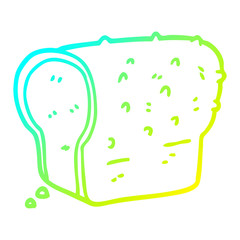 cold gradient line drawing cartoon wholemeal bread