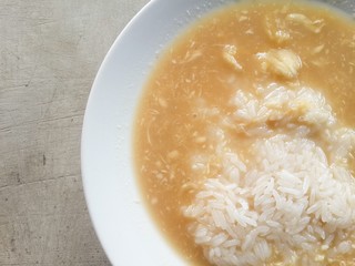 Thai dessert , Sticky rice with durian in coconut milk