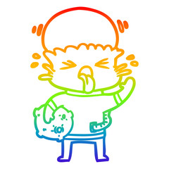 rainbow gradient line drawing weird cartoon alien