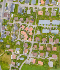 Fototapeta premium Aerial view of village in Switzerland