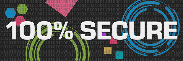 Secure Hundred Percent Dark Colorful Digital Technology Background 