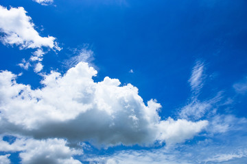 Blue sky white cloud white background. Beautiful sky and clouds in the afternoon.