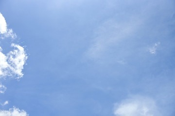 Blue sky white cloud white background. Beautiful sky and clouds in the afternoon.