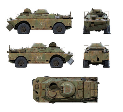 3D-renders of rusty BRDM-2 Rch from Chernobyl Exclusion Zone