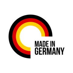 made in germany, cropped circles vector logo on white background