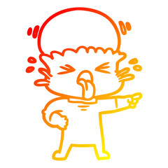 warm gradient line drawing disgusted cartoon alien