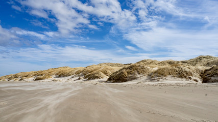 Danish Coast and Beach Line in Grønhoj, near Løkken, North Denmark