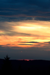 Sonnenuntergang über dem Erzgebirge