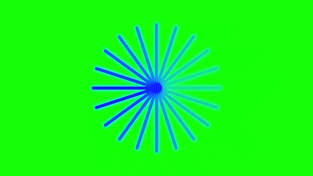Loading circle animation on green background. 4K video