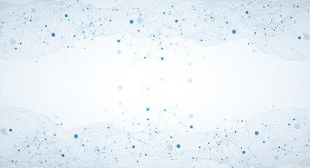 Template for science and technology presentation. Plexus style background.