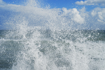 waves breaking on beach