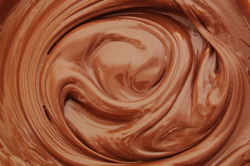 Chocolate spread as background, melted chocolate pattern